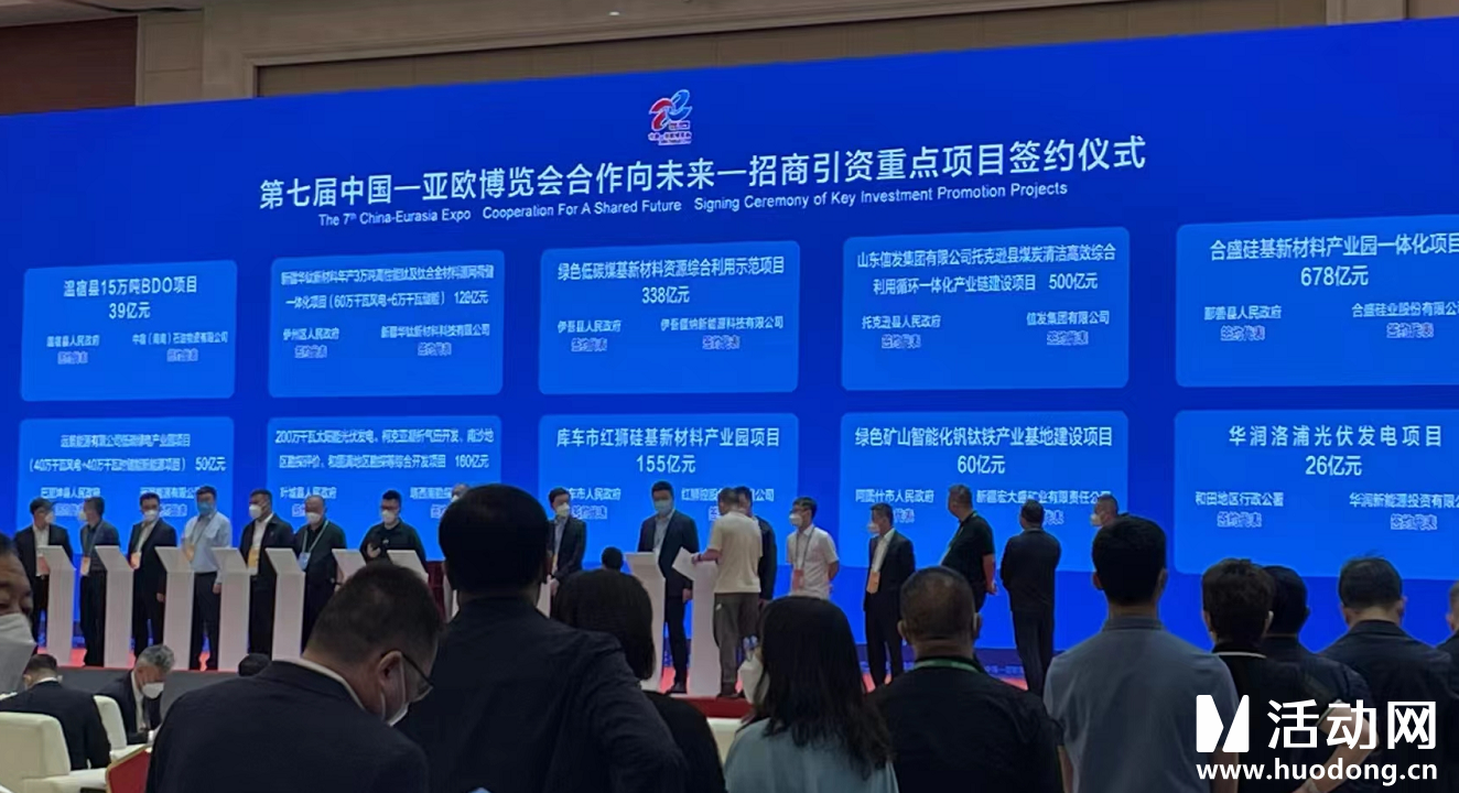 第七届中国亚欧博览会招商引资重点项目签约仪式